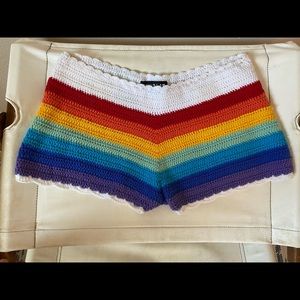 Rainbow Crochet Shorts